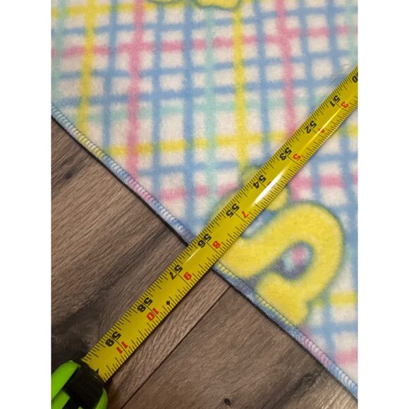 Looney Tunes Baby Blanket Soft Fleece 44x42 Inches Pastel Plaid With Cartoon Cha - Picture 4 of 6